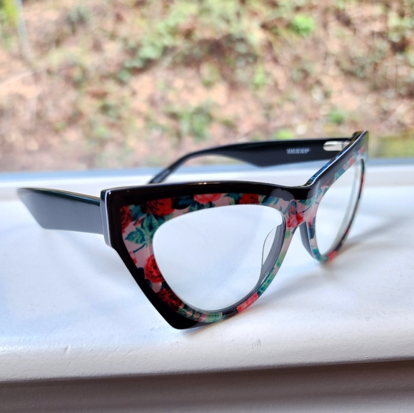 NWT ZENNI Rose Garden Cat-Eye Clear Glasses with Case - Picture 6 of 11